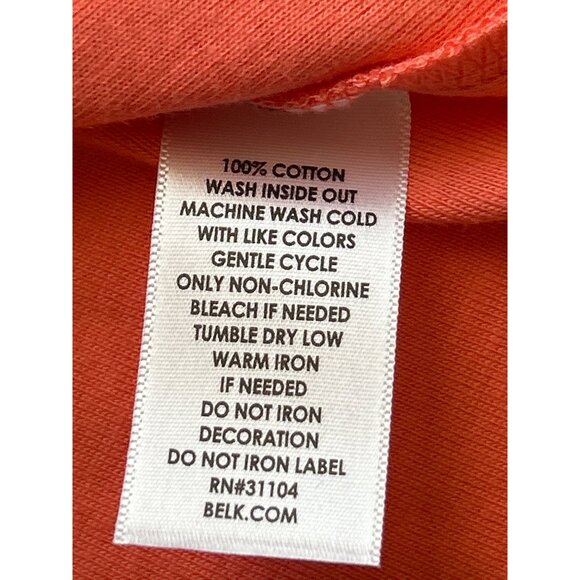 Kim Rogers Salmon Short Sleeve Top With Silver Circular Neckline Design, Med. - Picture 5 of 7